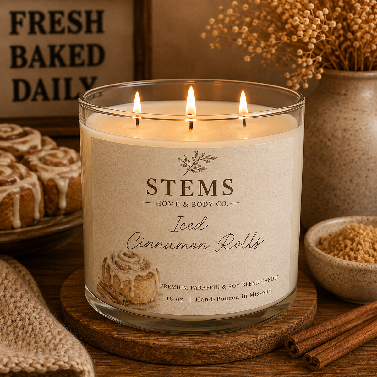 Iced Cinnamon Rolls Candle
